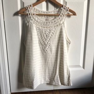 Anthropologie embroidered lace tank top